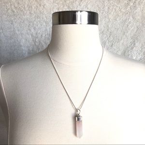 Rose Quartz Crystal Pendant Necklace
